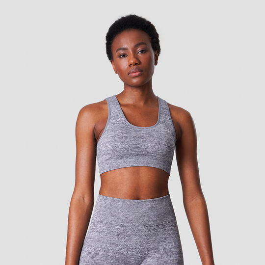 Willow Seamless Sports Bra, Grey Melange