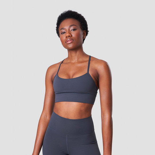 Nimble Strappy Sports Bra, Anthracite