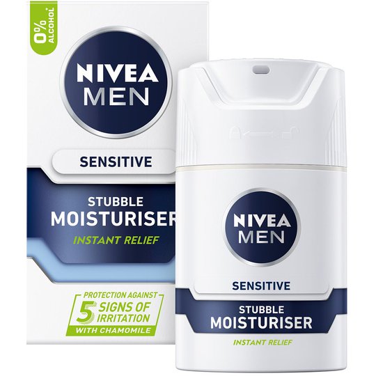Men Sensitive Stubble Moisturiser, 50 ml Nivea Päivävoiteet