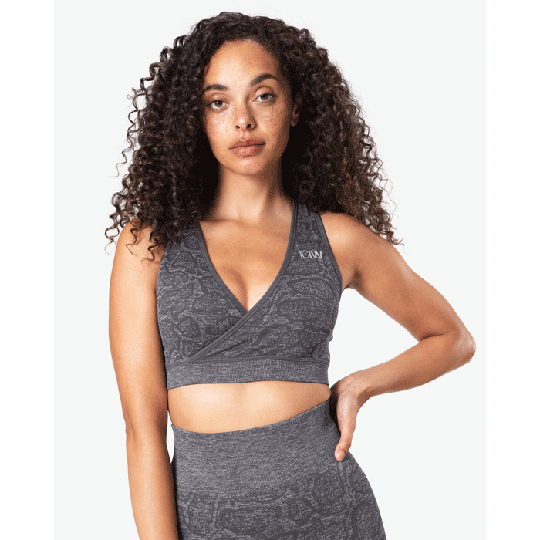 Snake Seamless Sports Bra, Graphite