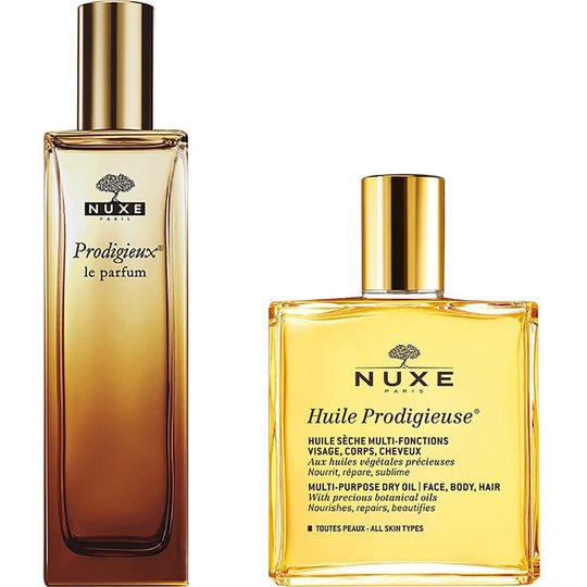 Huile Prodigieuse & Perfume, Nuxe Vartalotuotepakkaukset