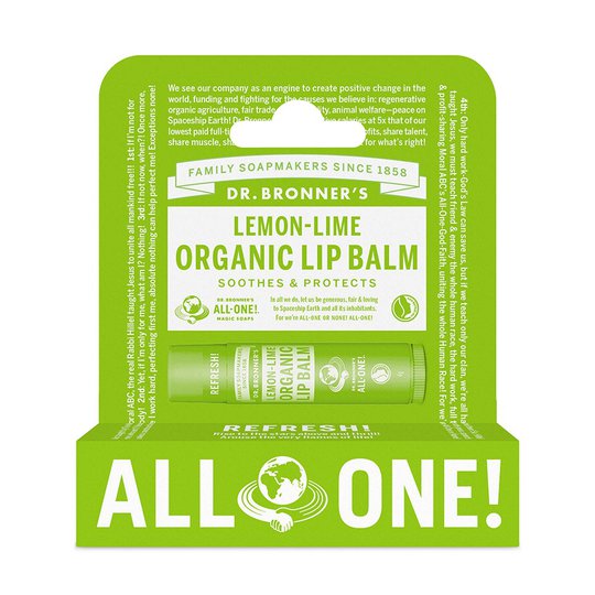 Lemon Lime Organic Lip Balm Hang Pack, 6 g Dr. Bronner's Huulirasva
