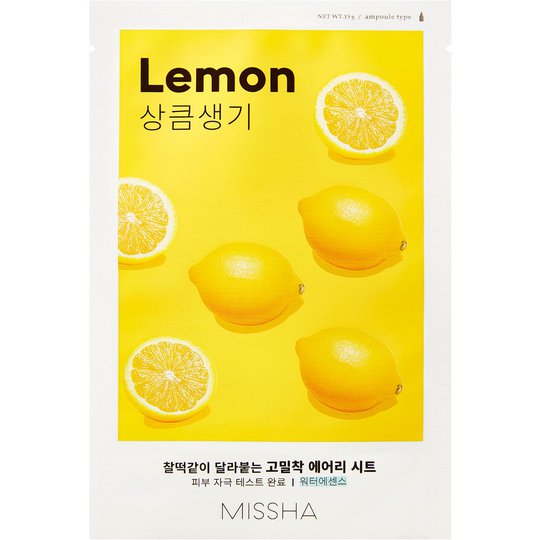 Airy Fit Sheet Mask (Lemon), 19 g MISSHA K-Beauty Kasvonaamiot