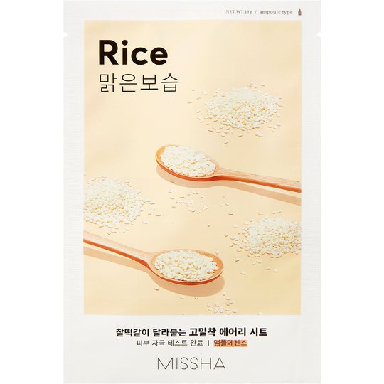 Airy Fit Sheet Mask (Rice), 19 g MISSHA K-Beauty Kasvonaamiot