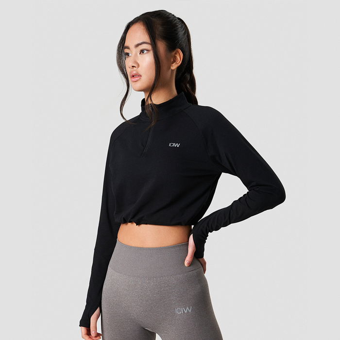 Define Cropped 1/4 Zip Adjustable, Black