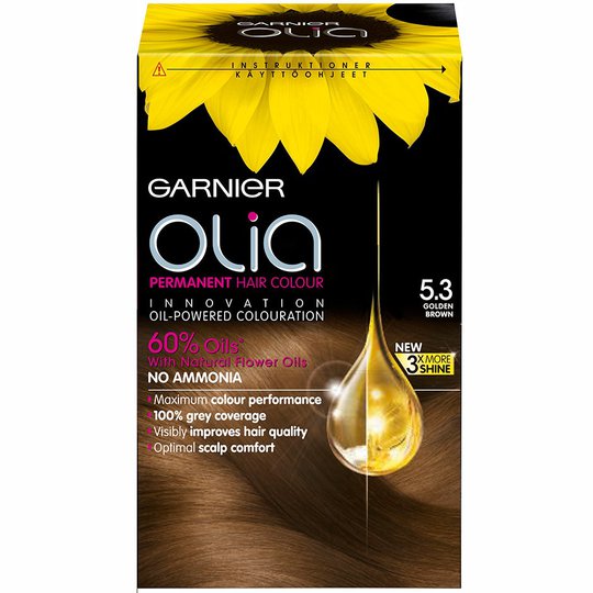 Garnier Olia Permanent Hair Colour, 5.3 Golden Brown, Garnier Hiusvärit