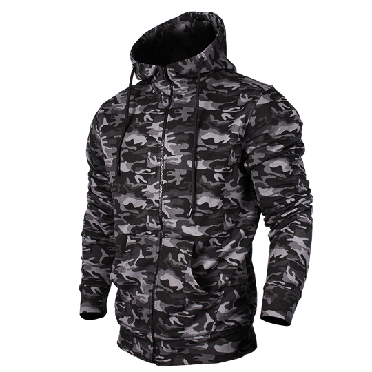 Star Mens Zip Hood, Black Camo